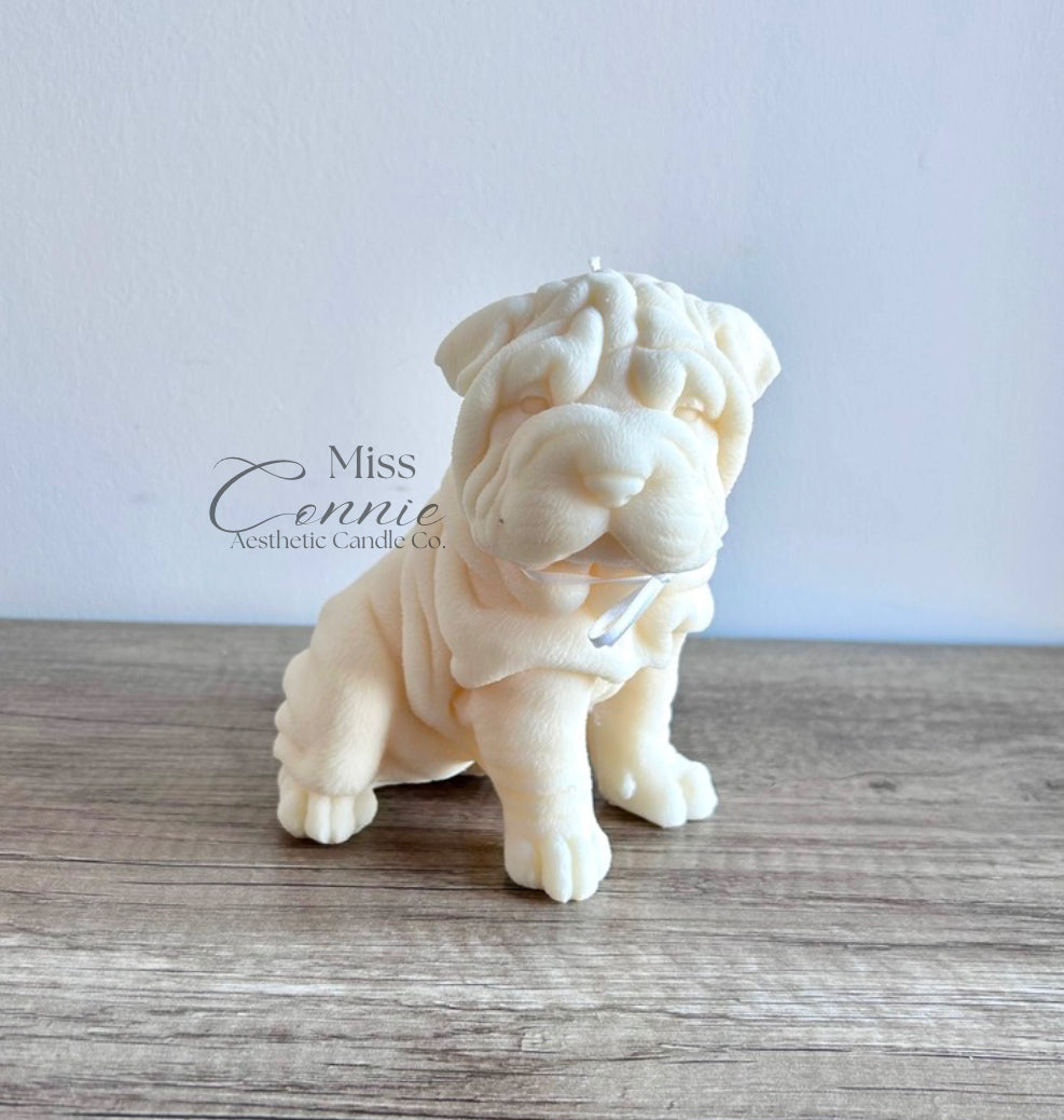 Shar Pei Puppy Dog Candle