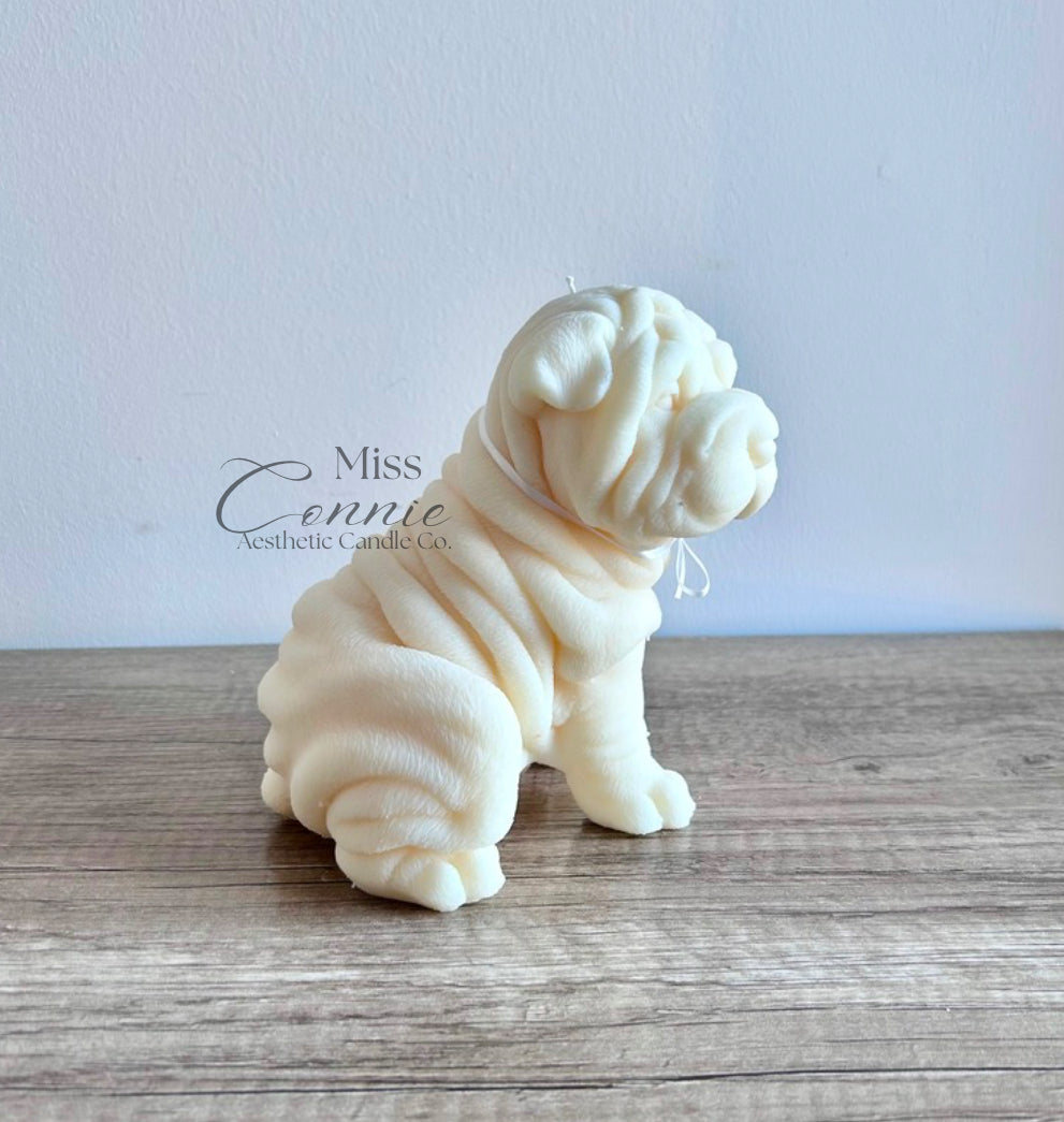 Shar Pei Puppy Dog Candle