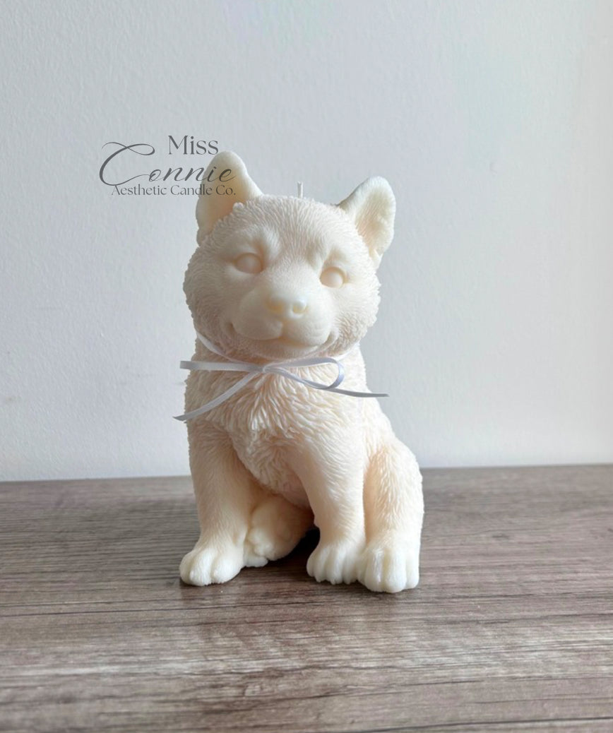 Husky Puppy Dog Candle