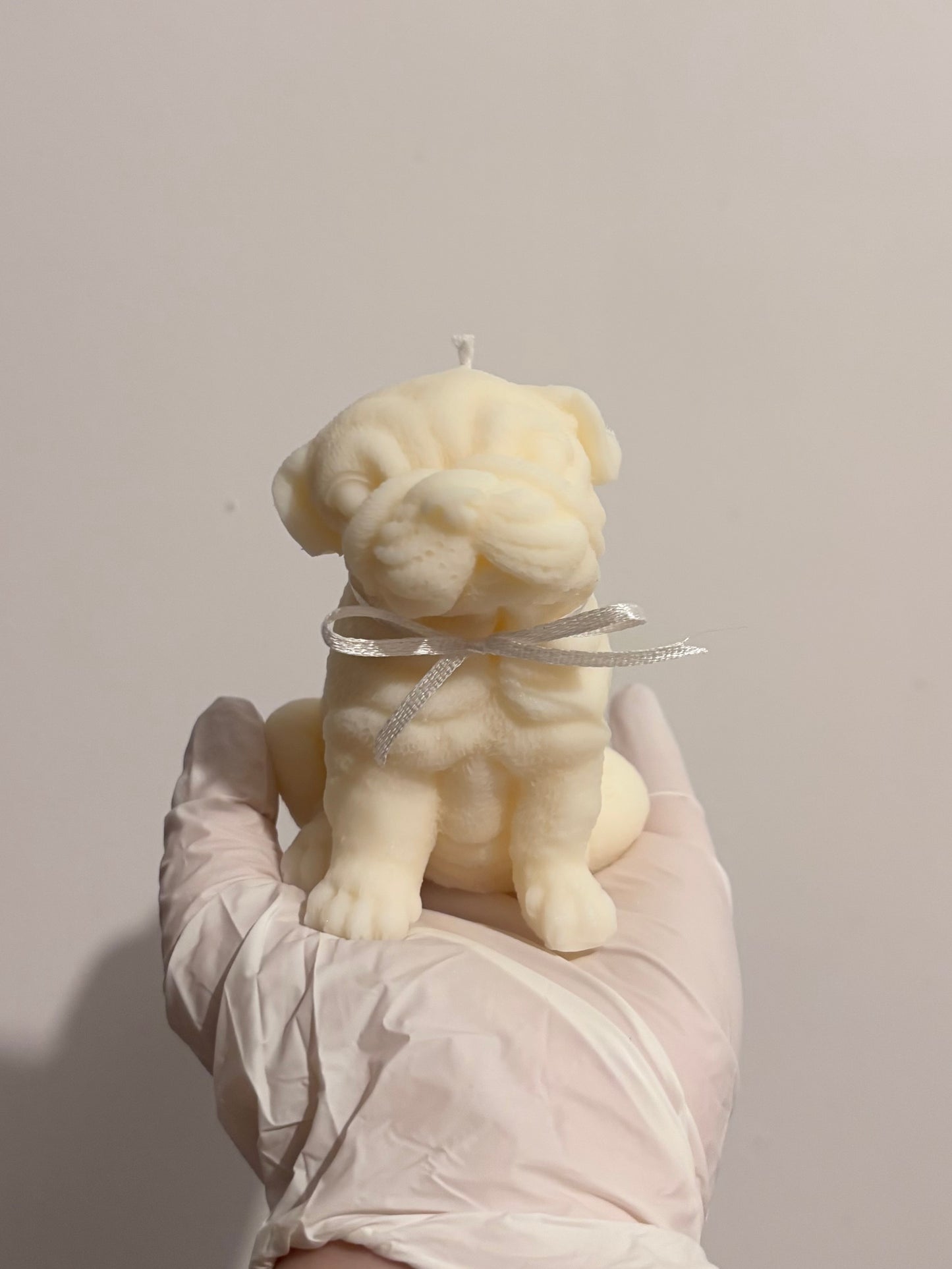 British Bulldog Puppy Dog Candle - Miniature Collection