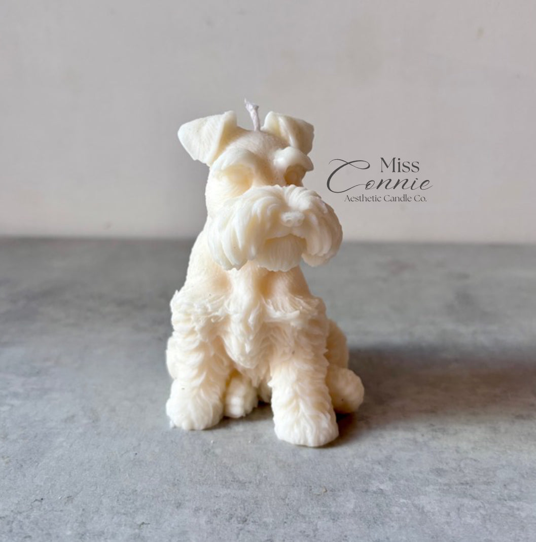 Schnauzer Puppy Dog Candle - Miniature Collection
