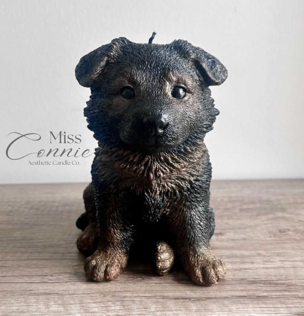German Shepherd Puppy Dog Candle