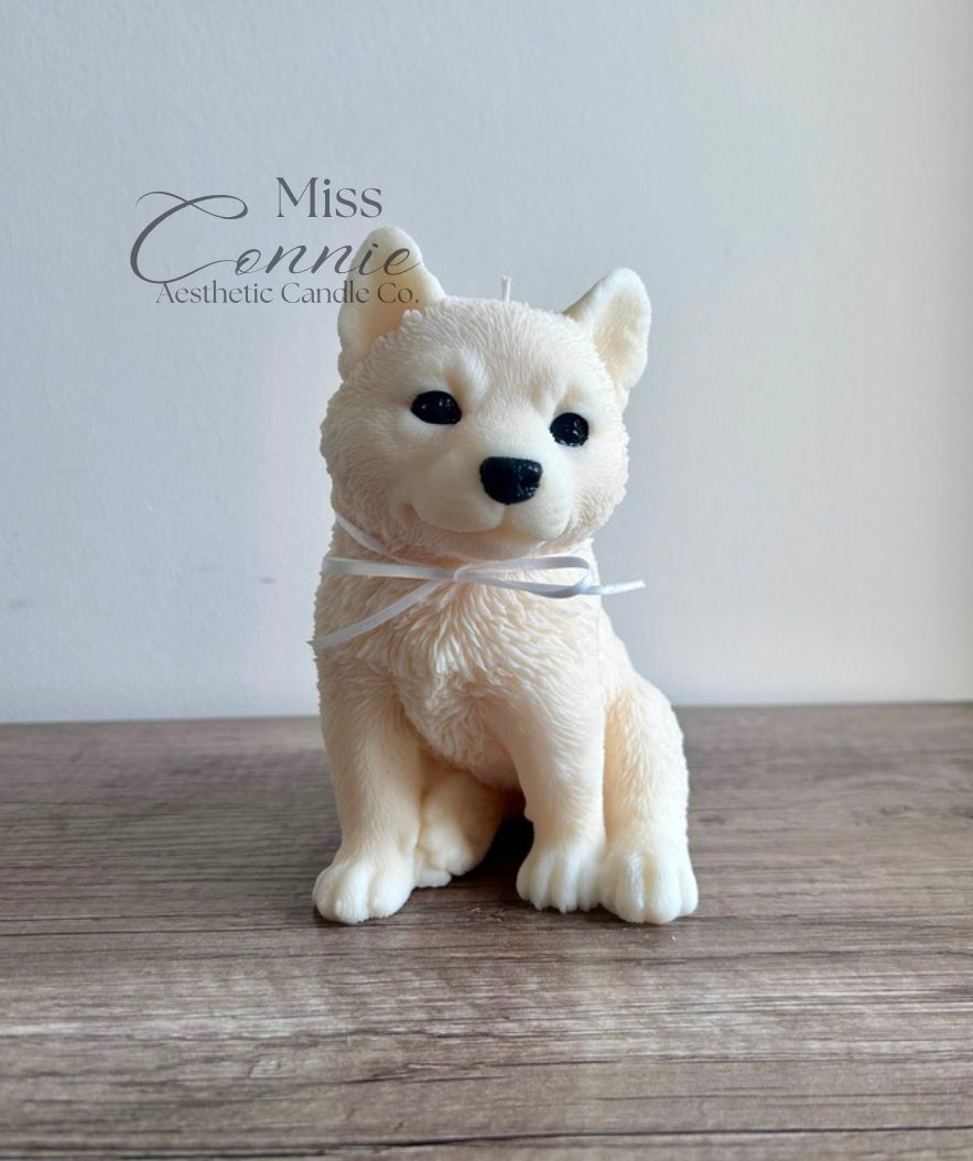 Husky Puppy Dog Candle