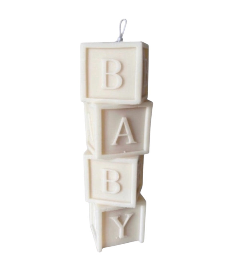 Baby Blocks Tower Pillar Candle
