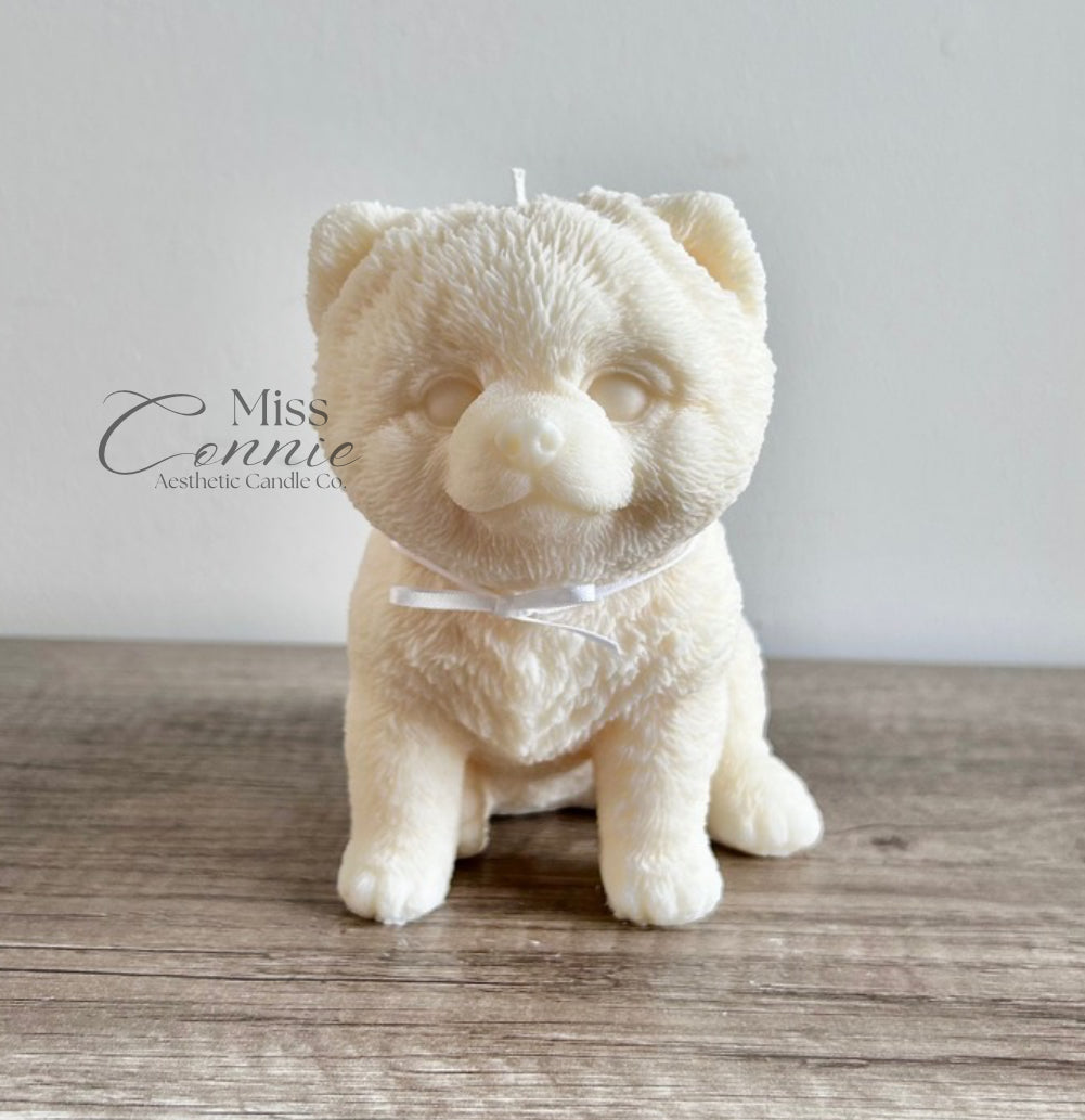 Pomeranian Puppy Dog Candle