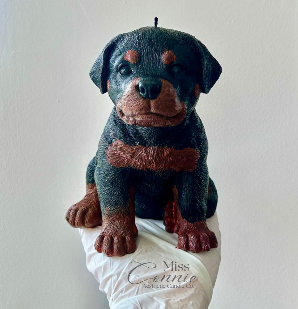 Rottweiler Puppy Dog Candle