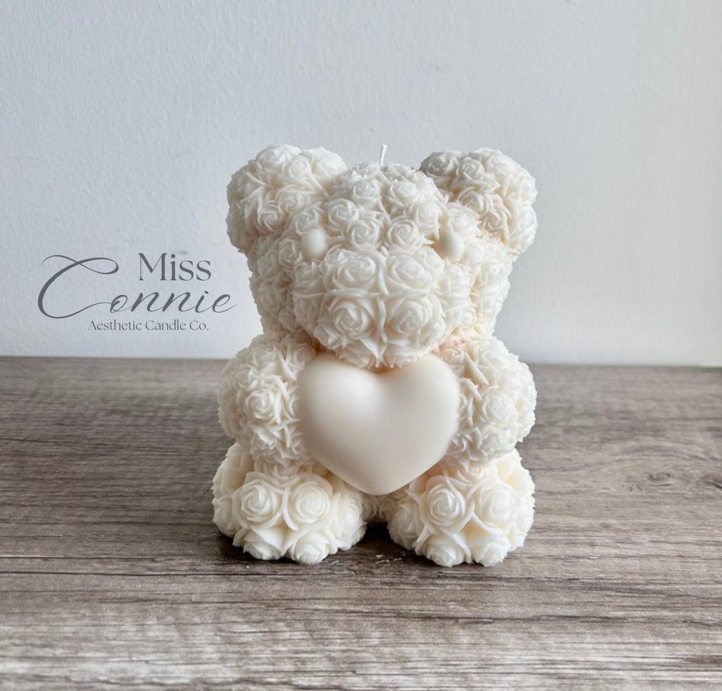 Rose Teddy Bear Candle