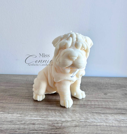 Shar Pei Puppy Dog Candle