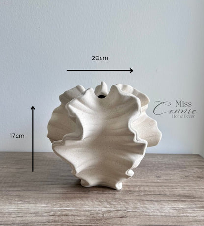 Coral Ceramic Wave Vase