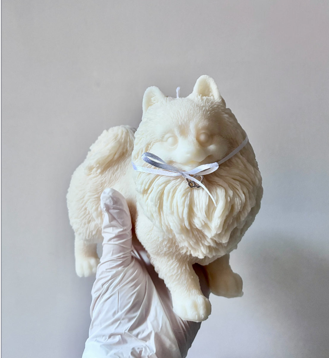 Pomeranian Standing Puppy Dog Candle