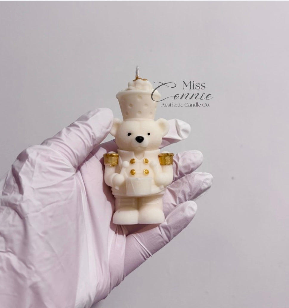 Drummer Teddy Bear Christmas Candle