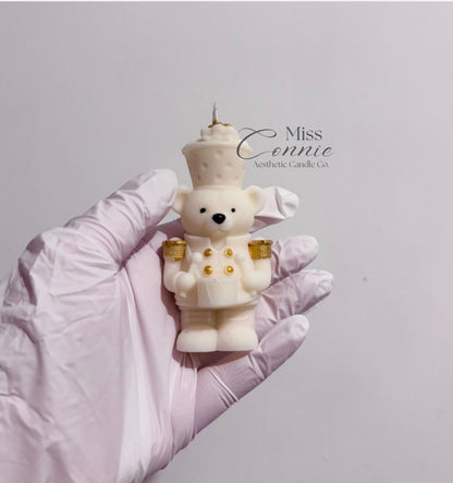 Drummer Teddy Bear Christmas Candle