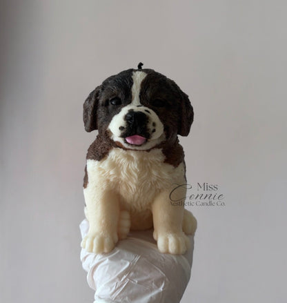 Saint Bernard Puppy Dog Candle