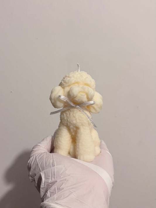 Poodle Puppy Dog Candle - Miniature Collection