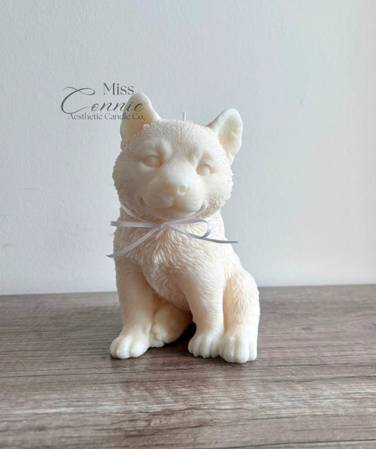 Husky Puppy Dog Candle