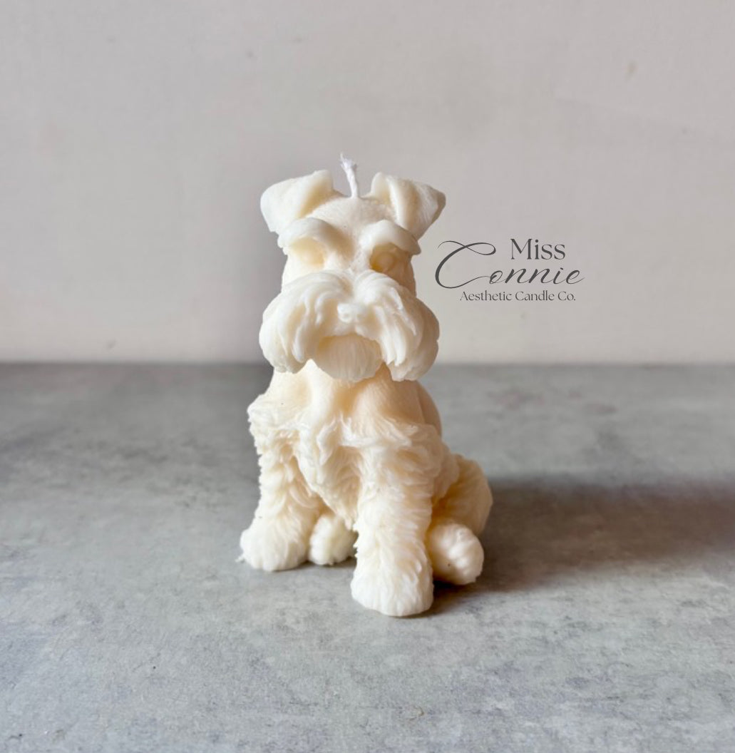 Schnauzer Puppy Dog Candle - Miniature Collection