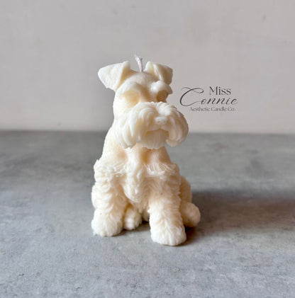 Schnauzer Puppy Dog Candle - Miniature Collection