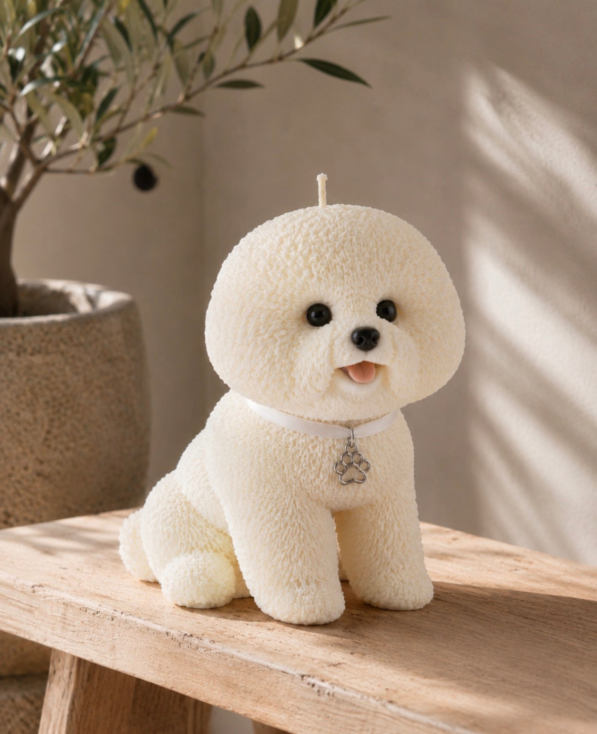 Bichon Frisé Puppy Dog Candle (Design 2)