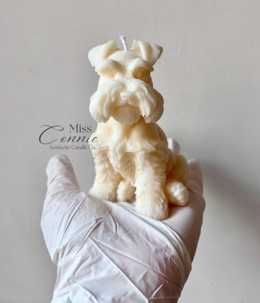 Schnauzer Puppy Dog Candle - Miniature Collection