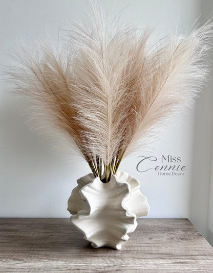 Coral Ceramic Wave Vase