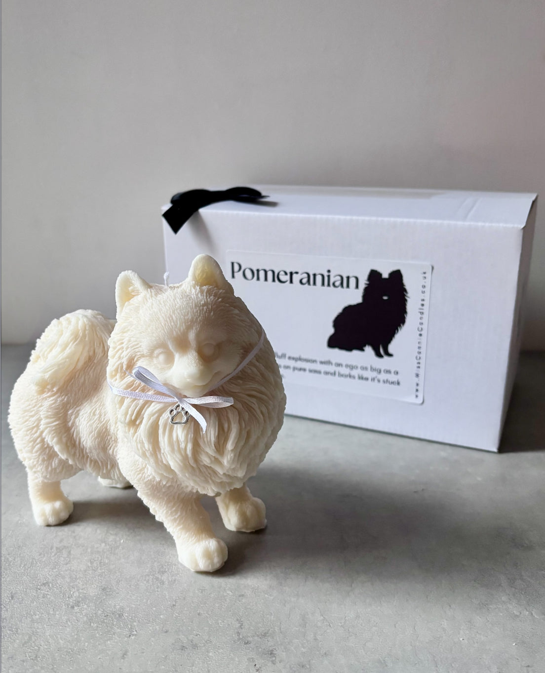 Pomeranian Standing Puppy Dog Candle