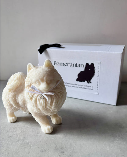 Pomeranian Standing Puppy Dog Candle