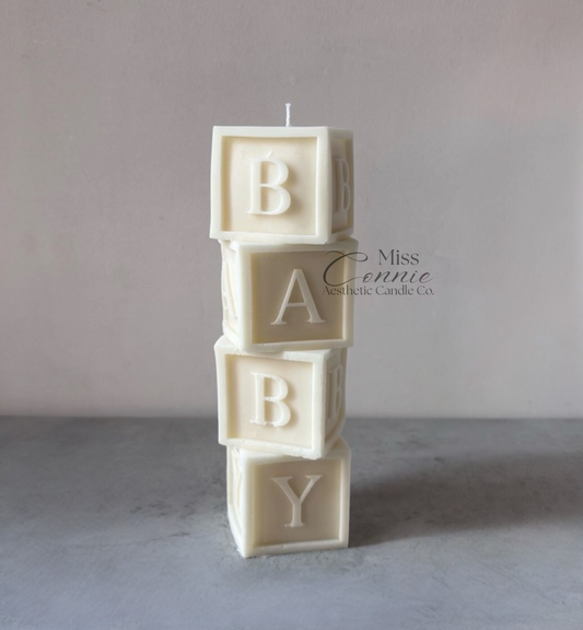 Baby Blocks Tower Pillar Candle