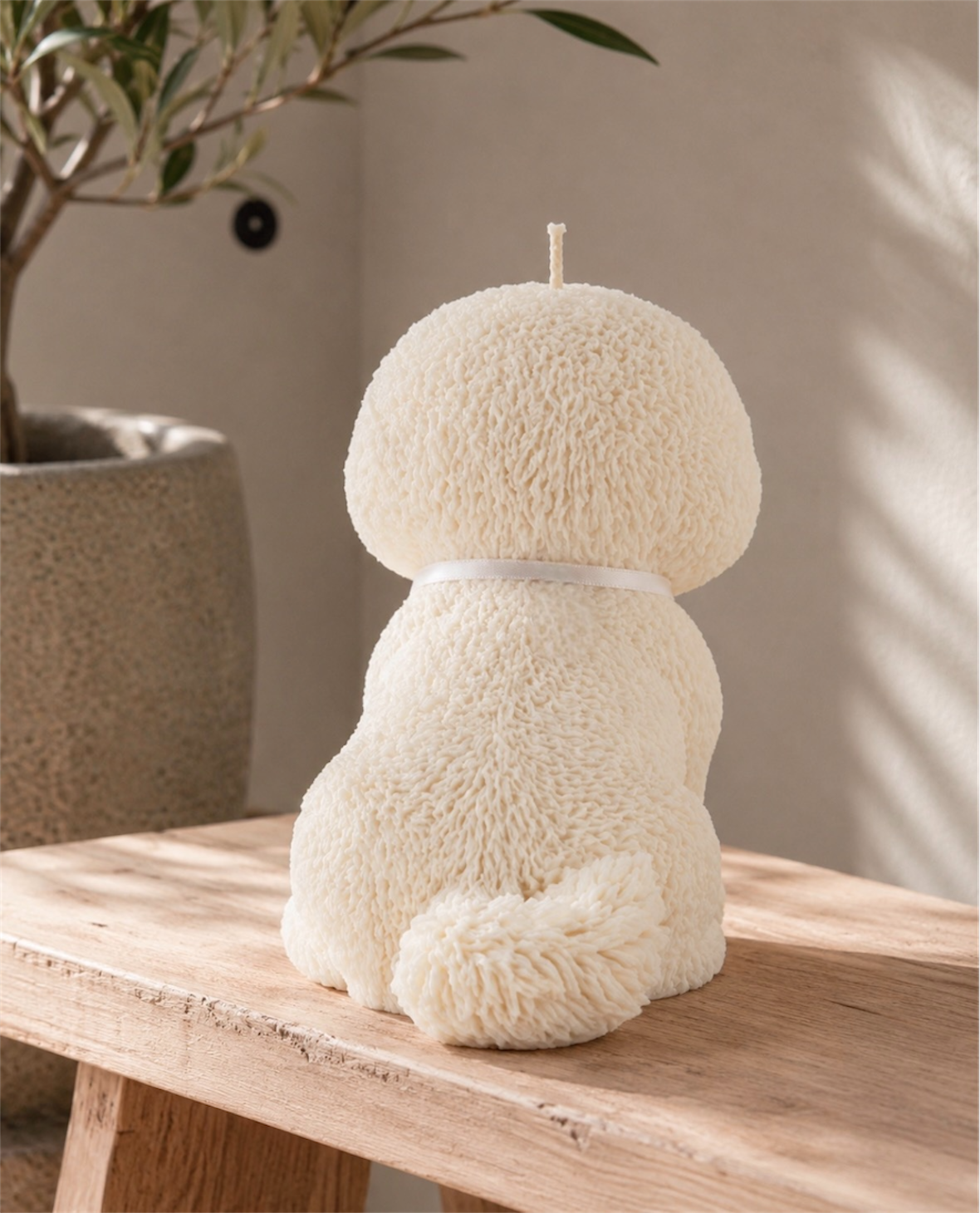 Bichon Frisé Puppy Dog Candle (Design 2)