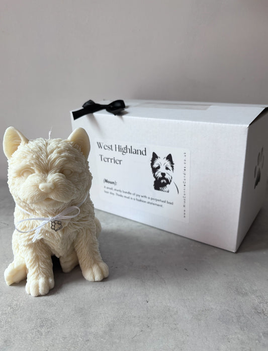 West Highland Terrier Puppy Dog Candle