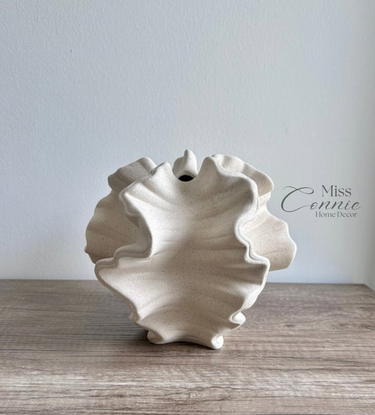 Coral Ceramic Wave Vase