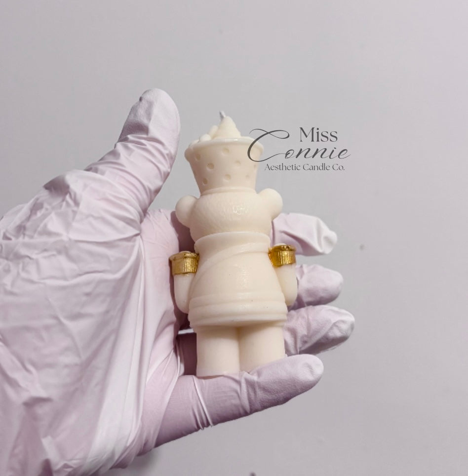 Drummer Teddy Bear Christmas Candle