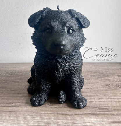 German Shepherd Puppy Dog Candle