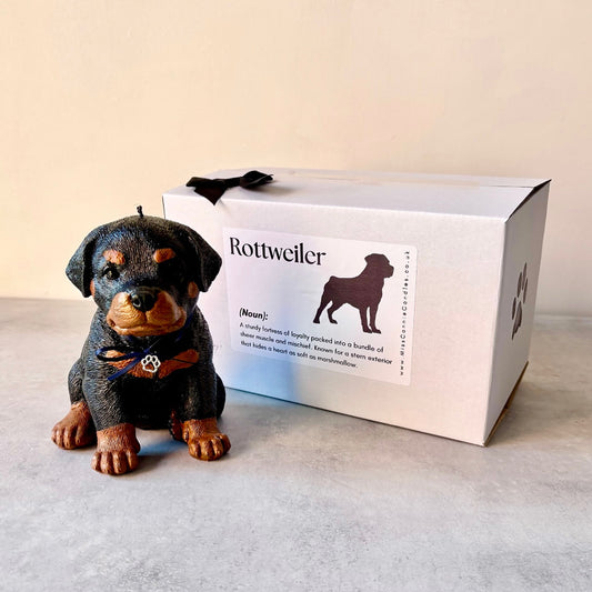 Rottweiler Puppy Dog Candle