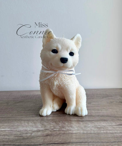 Husky Puppy Dog Candle