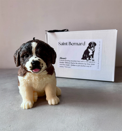 Saint Bernard Puppy Dog Candle