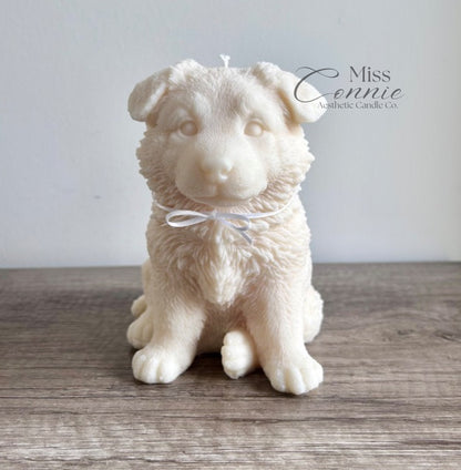 German Shepherd Puppy Dog Candle
