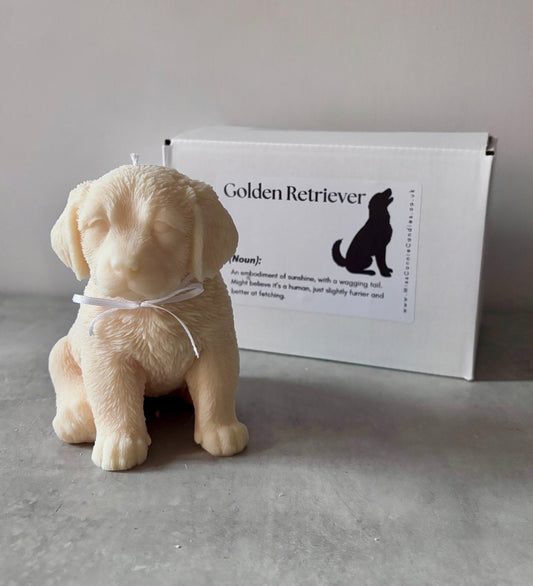 Golden Retriever Puppy Dog Candle
