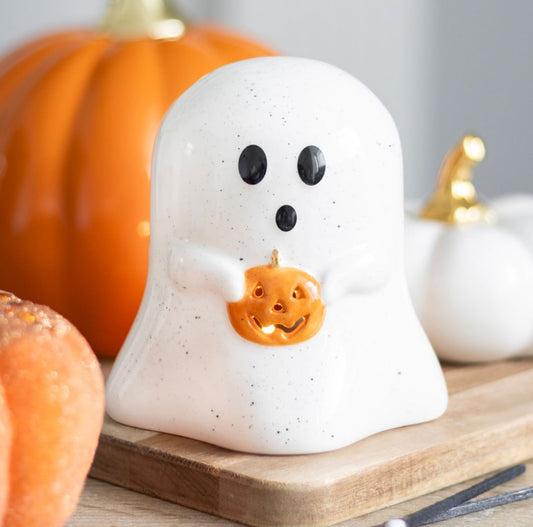 Pumpkin Ghost Tea Light Holder