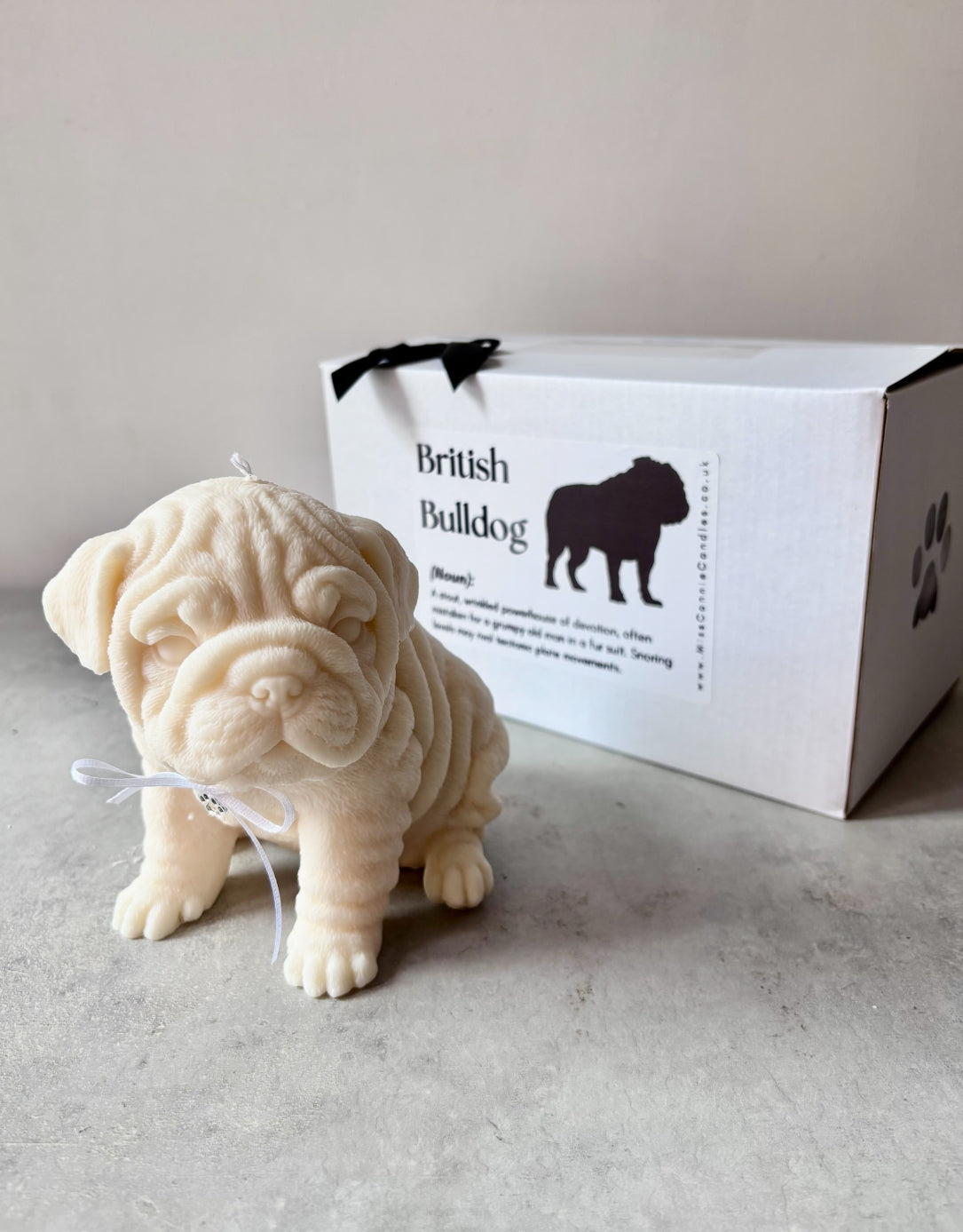 British Bulldog Puppy Dog Candle