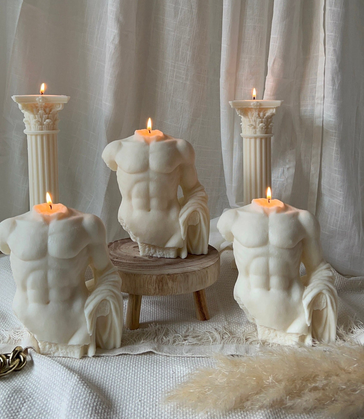Large Zeus Torso Candle