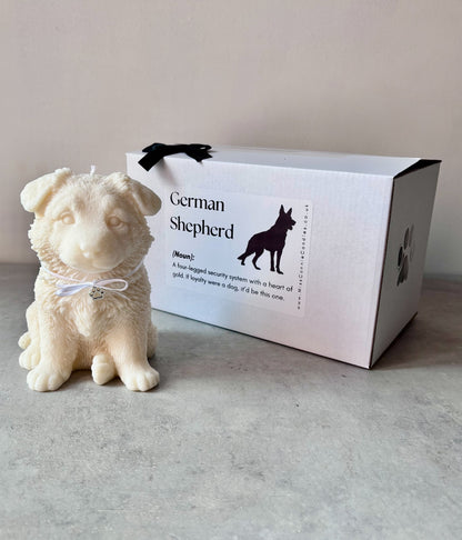 German Shepherd Puppy Dog Candle