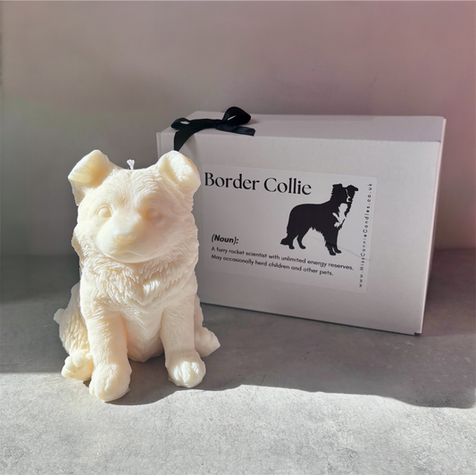 Border Collie Puppy Dog Candle